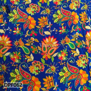 46&quot; Navy Blue Multi color Floral print crepe fabric, Sewing dress scarf, fashion fabric , Backdrops, lehenga, kimono, kaftan, dress material