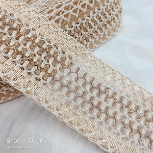 3" upholstery Braided Gimp trims, sari lace ribbon tapes, sewing trims, Junk Journal, scrapbooking, dupatta scarp border trim, braided gimps