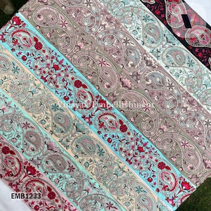 6.5 cm Paisley multicolor Embroidered fabric trim jewelry making sewing project trim jeans jacket embellishment, bohemian handbag strap belt