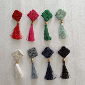 pair of hand made tassel buttons, Indian handcrafted buttons, Jacket boho bag Christmas decoration embellishment, haberdashery, mercería