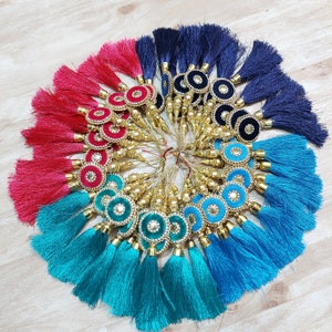 2 pc Boho Silk Thread Tassels, Decorative home decor tassels, colorful festival tassels,cloth ornament, Lehenga Tassels, lamp shade making
