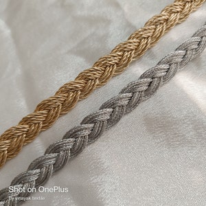 1 cm 2 yard Braided Edge Piping Cord Tape, Upholstery Edging Decorative Embellishment Sewing Piping Crafting Gift Wrapping Ribbon