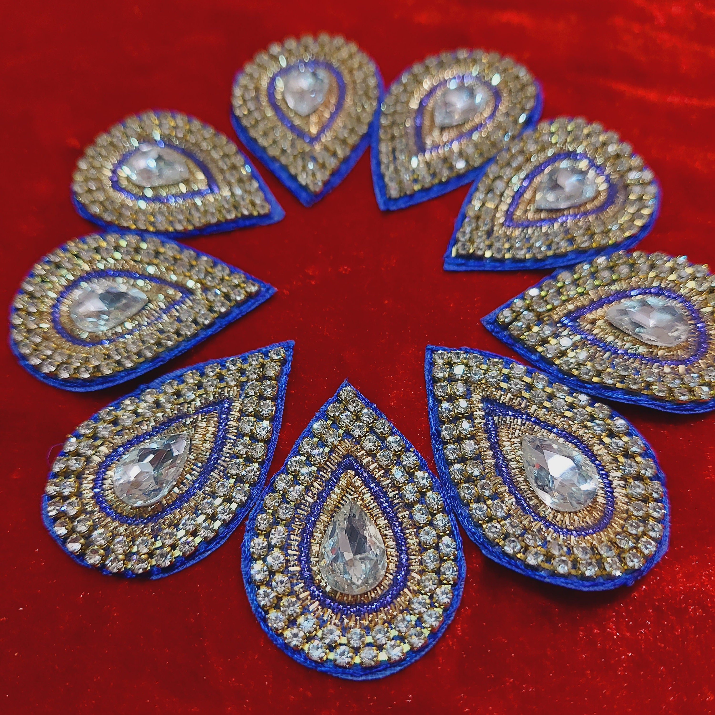 A Pair of Beaded Appliques Embroidered Ethnic indian sew on Etsy