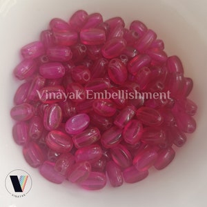 10x6 mm glass beads red, pink, blue, for sewing crafting embroidery handwork, jewelry making supplies, loose beads,