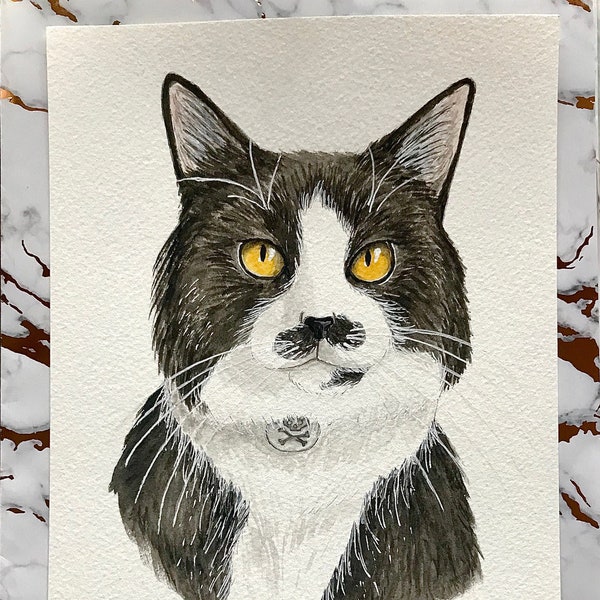 A5 Custom Watercolour Pet Portrait | Hand Painted | Custom Pet Gift | Animal Portrait | Pet Memorial Gift | Animal Lover Gift