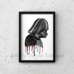 A5 Druck Darth Vader Aquarell Illustration | Kunstdruck | Starwars Geschenk | Wandkunst