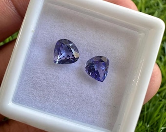 Pietra preziosa naturale di tanzanite taglio cuore: 1,48 carati, 5,8-6 mm