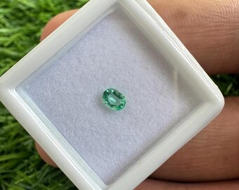 Natural Zambian Emerald Oval: Green Gemstone for Jewelry Making (4.4x3.3mm)