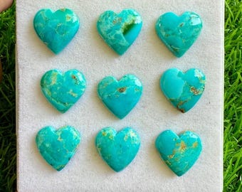 Natural Blue Mohave Turquoise Heart Cabochon: 18mm Gemstone