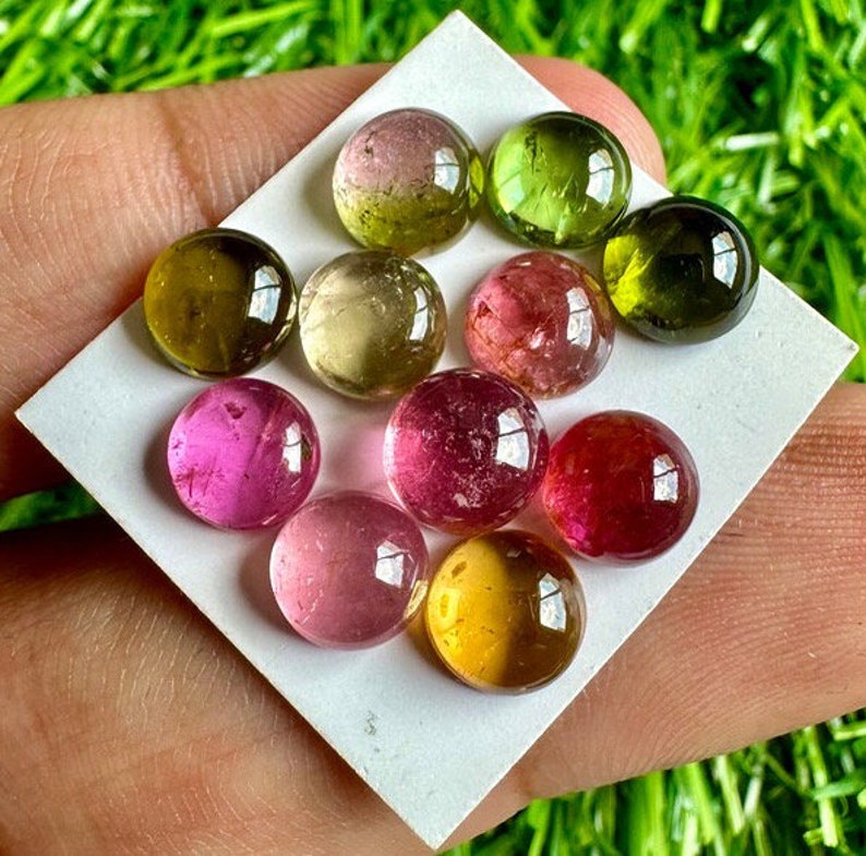 Tourmalines vertes lot de 6 - Mozambique | Géodes Et Minéraux