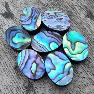 Natural Abalone Shell 20x30MM Oval Shape Flat Cabochons 5Pcs Lot | 20x30mm Oval Abalone Shell Loose Gemstone Cabochons For Making Jewellery.