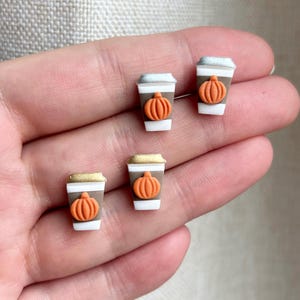 Pumpkin Spice Latte Stud Clay Earrings | Polymer Clay Earrings | Handmade Lightweight Earrings | Fall | Pumpkin Patch | Cozy Season | PSL