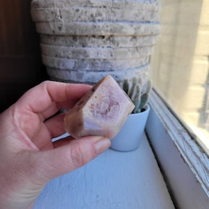 Druzy Pink Amethyst And Flower Agate Crystal Geometric Free Form