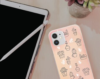 Succulent Plants | Watercolor | Orange and Pink | Cell Phone Case | Phone Protection | Perfect Gift
