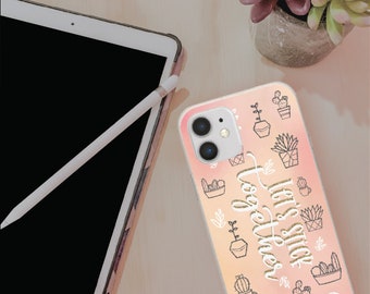 Let's Stick Together | Succulent Plants | Watercolor | Pink and Orange | Cell Phone Case | Phone Protection | Perfect Gift
