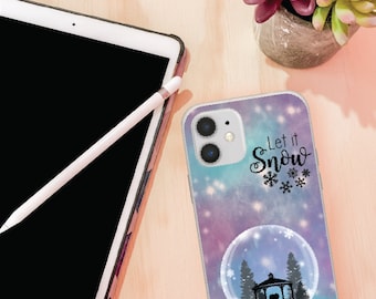Let Is Snow | Snow Globe | Watercolor | Winter | Christmas | Couple | Cell Phone Case | Phone Protection | Perfect Gift
