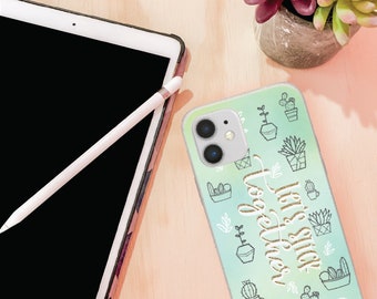 Let's Stick Together | Succulent Plants | Watercolor | Green and Blue | Cell Phone Case | Phone Protection | Perfect Gift