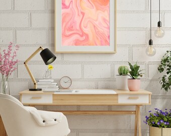 Roze marmer DIGITAAL afdrukbaar kunstwerk
