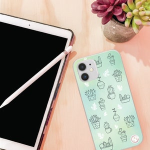 Succulent Plants | Watercolor | Blue and Green | Cell Phone Case | Phone Protection | Perfect Gift