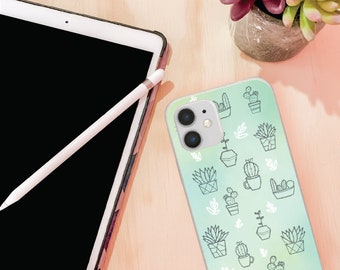 Succulent Plants | Watercolor | Blue and Green | Cell Phone Case | Phone Protection | Perfect Gift