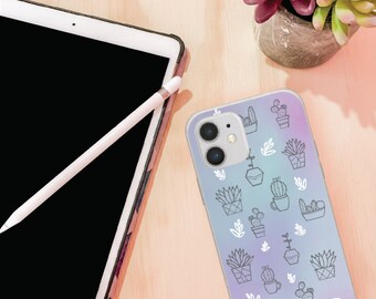 Succulent Plants | Watercolor | Blue and Purple | Cell Phone Case | Phone Protection | Perfect Gift