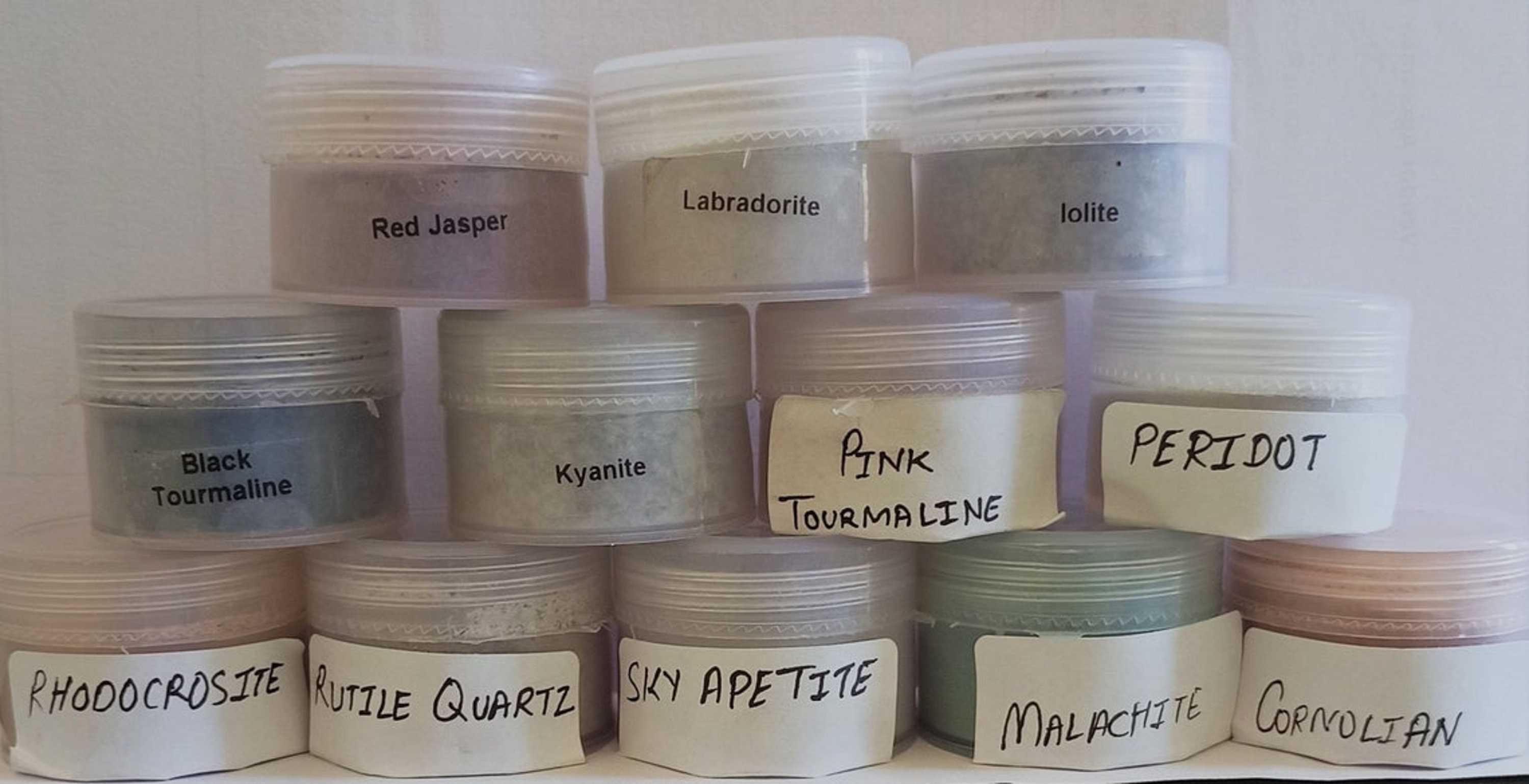 Natural Gemstone Dust PowderSet of 12 gemstone powderUsed in Etsy