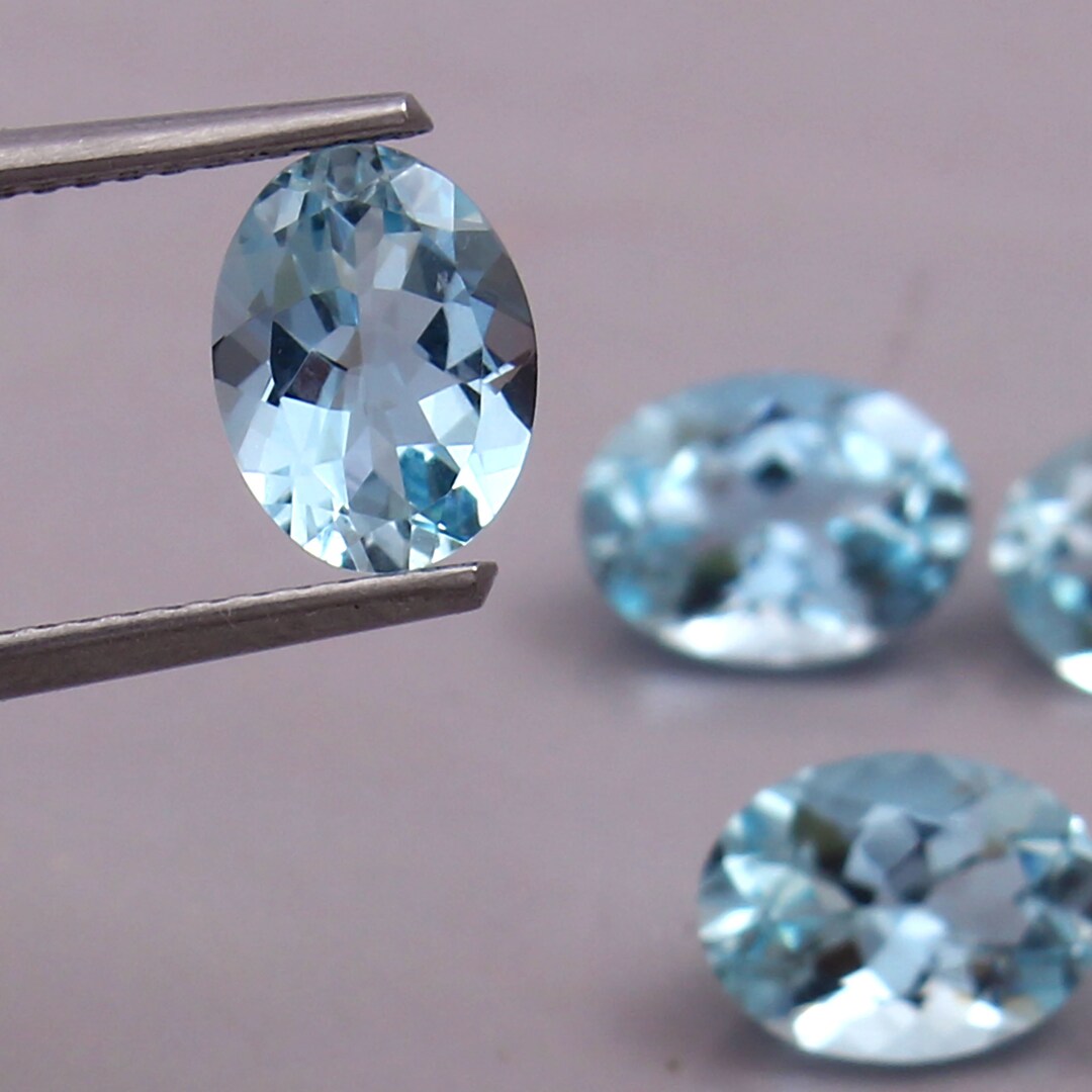 Aquamarine Brilliant Cut Oval for Jewellery Making, Loose Aquamarine