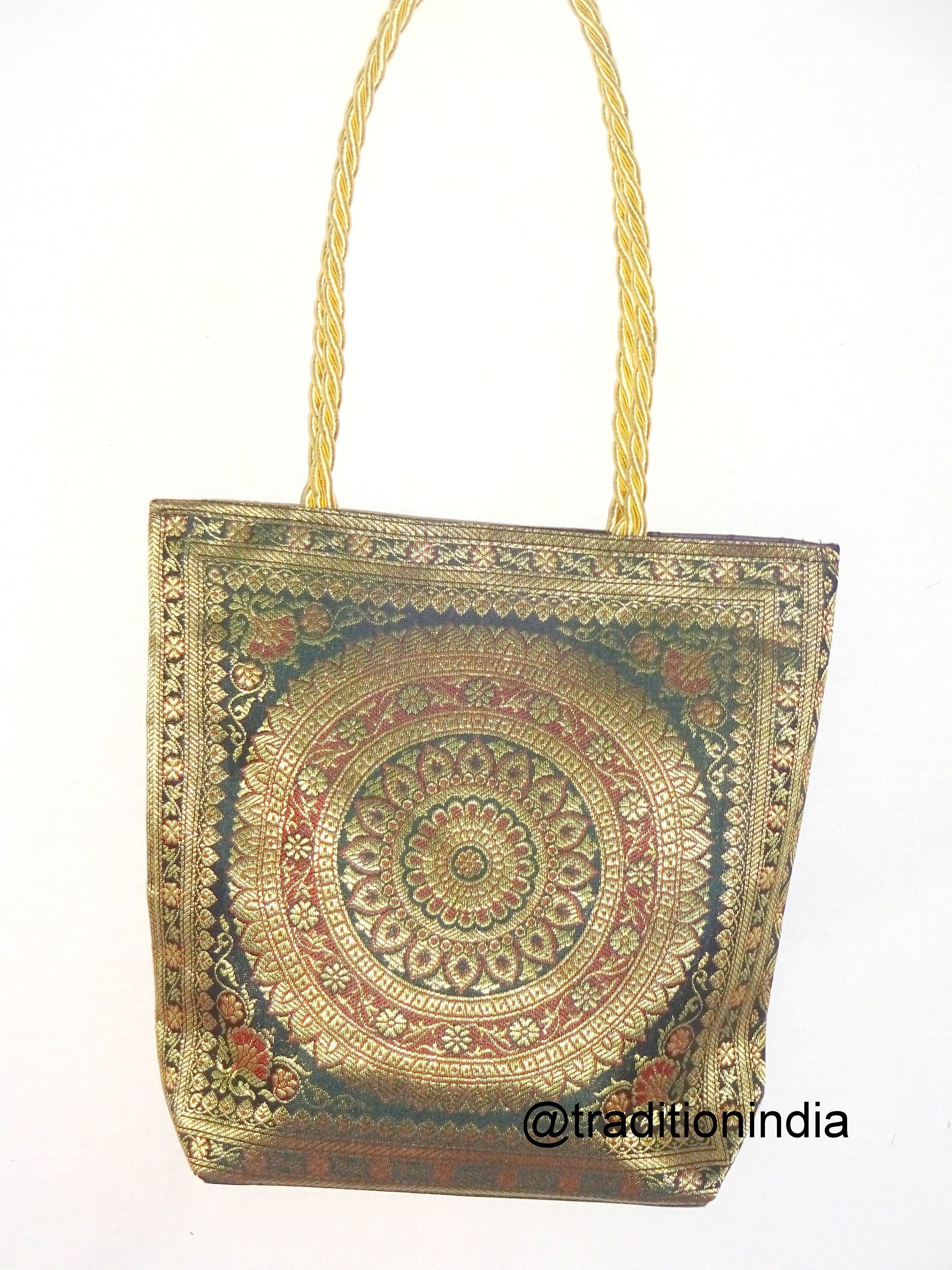 The Happy Handbag Indian Wedding Ethnic Designer Embroidered Silk