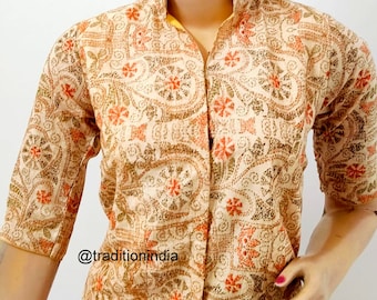 Women's Pure Cotton Long Saree Blouse, Indian Saree Blouse, Lehenga Blouse, Readymade Saree Blouse, Long Sari Blouse, Saree Top, Crop Top
