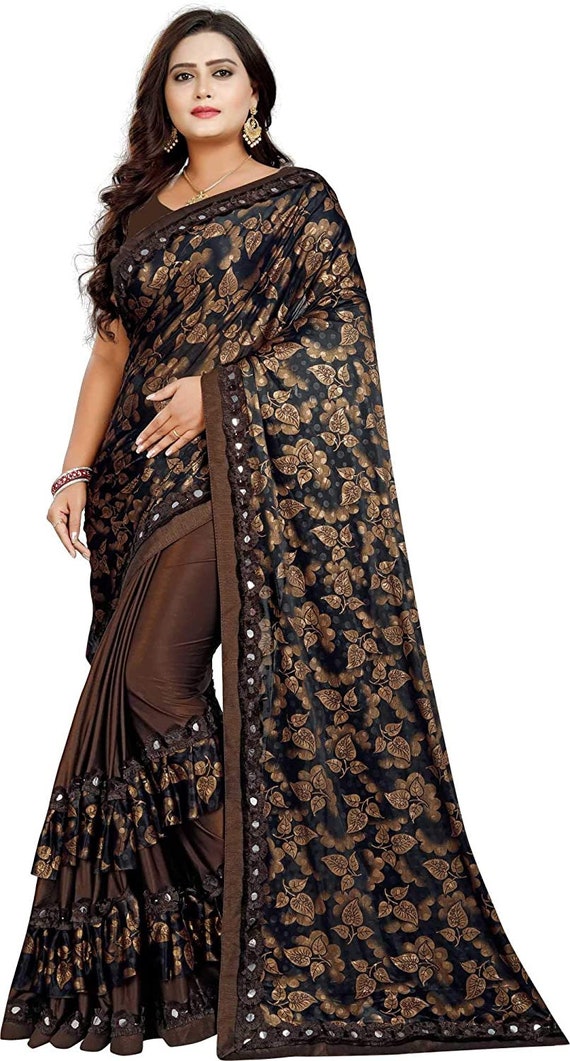 stitched party wear saree