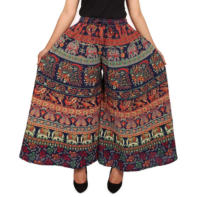 Jaipuri Palazzo Pants Rajasthani Design Divider Pants Wide Etsy