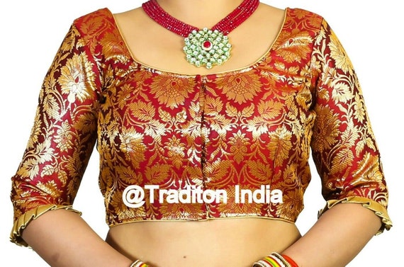 Crop top Readymade Saree Blouse Choli Maroon Sari Blouse Indian Sari Blouse 