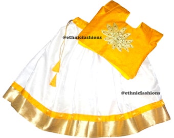 Barnens Pavadai-set, Lehenga Choli för flickor, Färdiga etniska kläder för barn, Festkläder för babyflickor, Indisk festklänning för flickor