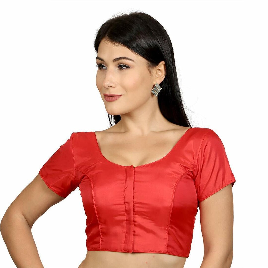 Readymade Red Saree Blouse Saree Blouse Ready to Wear Saree Etsy