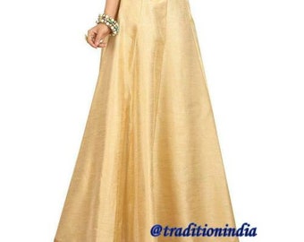 Golden Dupion Silk Skirt, Bollywood Skirt, Dance Skirts, Bollywood skirt, Long Skirts,Indian Short Skirts, Printed Skirts