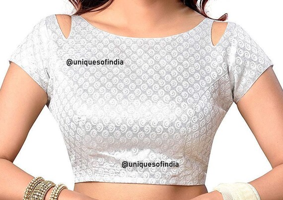 silver blouse designer