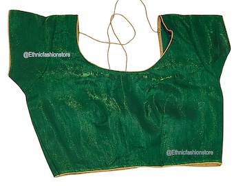 Readymade Green Saree Blouse: Indian Sari, Size 36