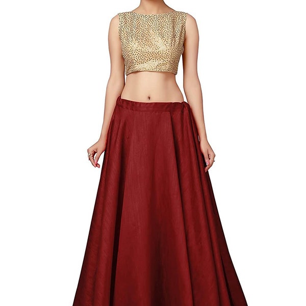 Maroon Full Flare Skirt, Bollywood Skirt, Dance Skirts, Bollywood skirt, Long Skirts,Indian Short Skirts, Belly dance Skirts, Indian Skirts