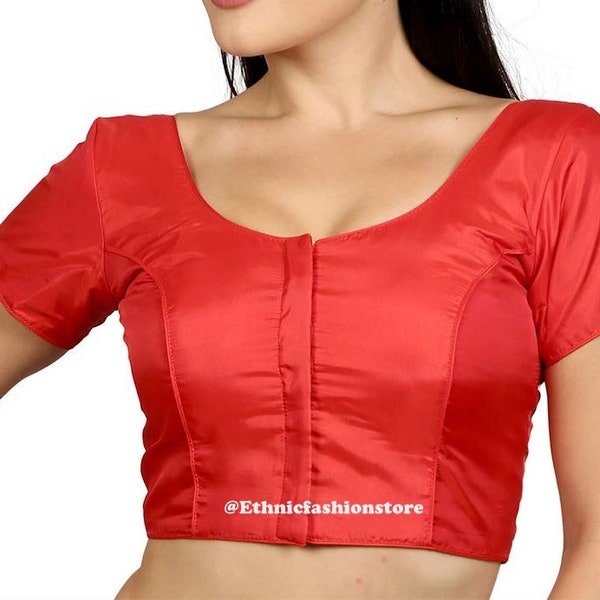 Readymade Red Saree Blouse, Saree Blouse, Ready to Wear Saree Blouse,Saree Blouse, Sari Blouse, Indian Sari