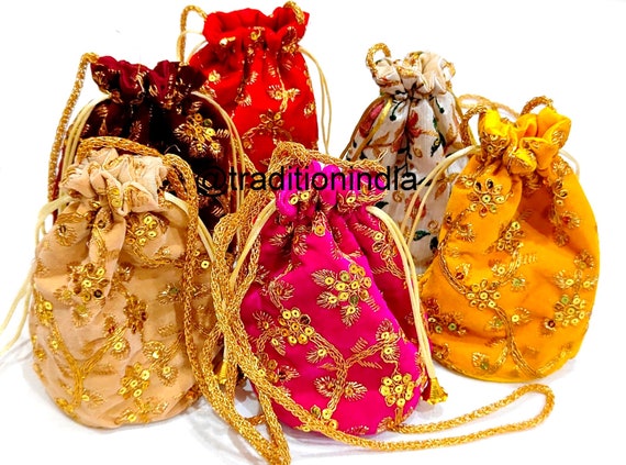 Indian Handmade Purse Women s Potali Bag Girl s Velvet Bag Party Wear Bag Return Gift Item Shagun Bag Festive Wear Handbag potali Bag Etsy