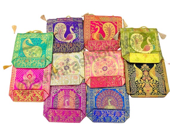 Women's Banarasi Silk Bag , Girl's Shoulder Bag, Indian Handmade