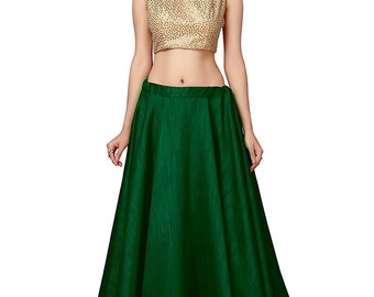 Green Full Flare Skirt, Bollywood Skirt, Dance Skirts, Bollywood skirt, Long Skirts,Indian Short Skirts, Belly Dance Skirts, Indian skirts