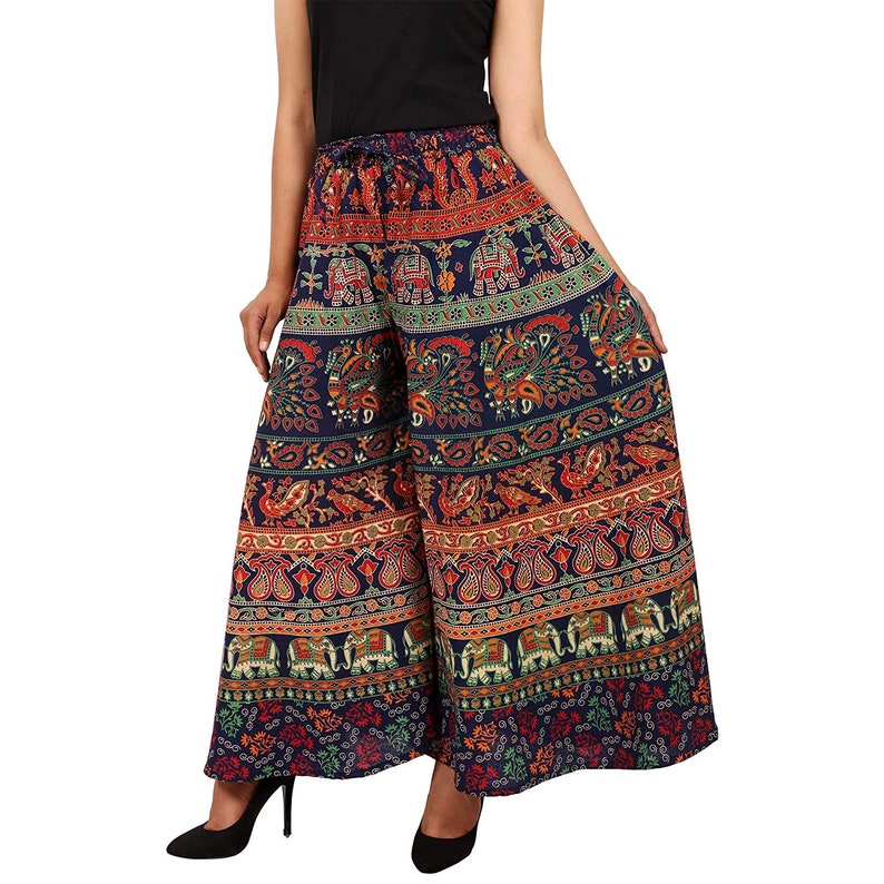 Jaipuri Palazzo Pants Rajasthani Design Divider Pants Wide Etsy
