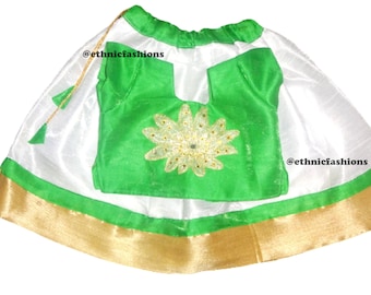 Baby Meisjes Pavadai Set, Kant-en-klare Etnische Dragen Kinderen Lehenga, Feestelijke Dragen, Pasgeboren baby Pavadai Set, Meisjes Lehenga Choli