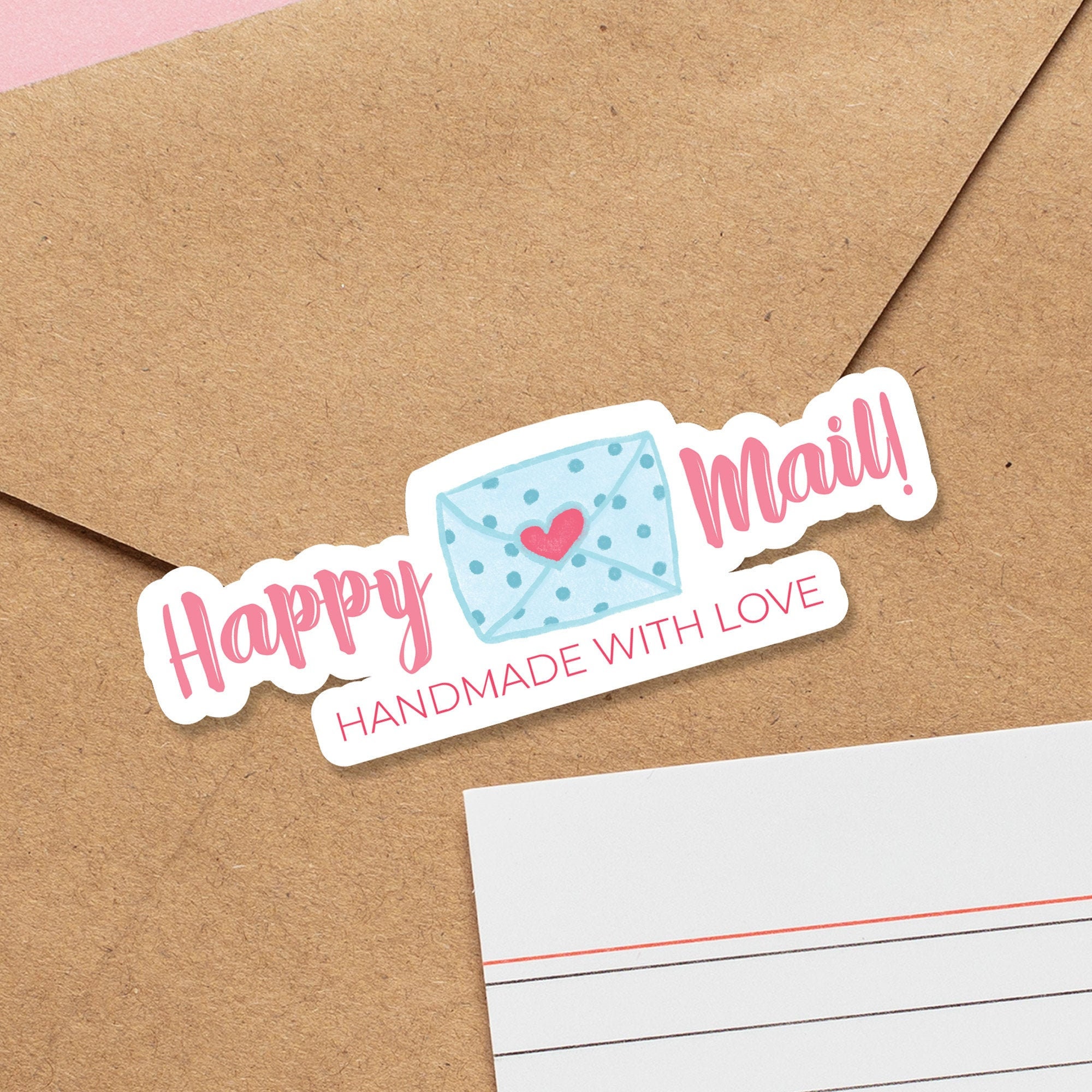 Thank You Stickers Printable Labels Happy Mail Cute Etsy