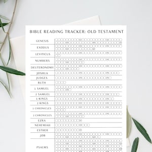 Bible Reading Tracker - Old Testament, Bible Reading Plan, Digital Download