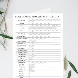 Bible Reading Tracker - Old Testament and New Testament, Bible Reading Plan, Digital Download