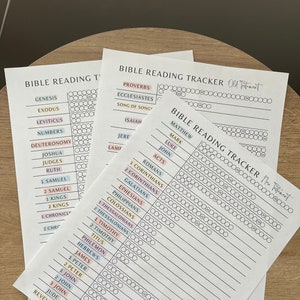 Bible Reading Tracker - Old Testament and New Testament, Bible Reading Plan, Digital Download
