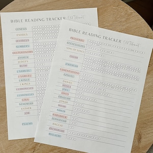 Bible Reading Trackers - Old Testament, Bible Reading Plan, Digital Download
