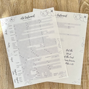 Bible Reading Tracker-Old Testament and New Testament, Bible Reading Plan, Digital Download